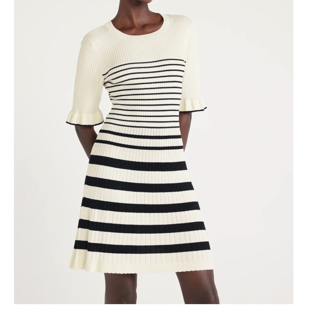 Dress Free Assembly Women’s Mini Sweater Dress with Ruffle Cuffs, Size S